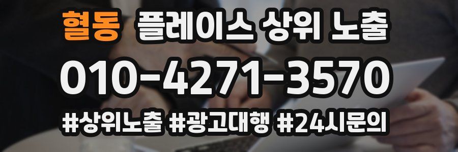혈동 플레이스 상위 노출