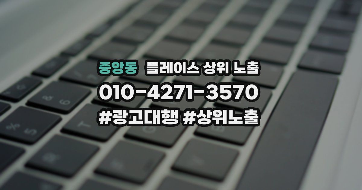 중앙동 플레이스 상위 노출