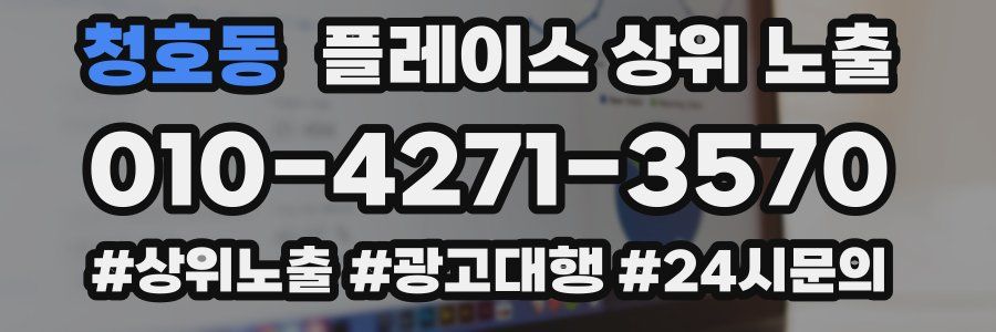 청호동 플레이스 상위 노출