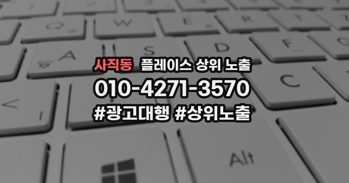 사직동 플레이스 상위 노출
