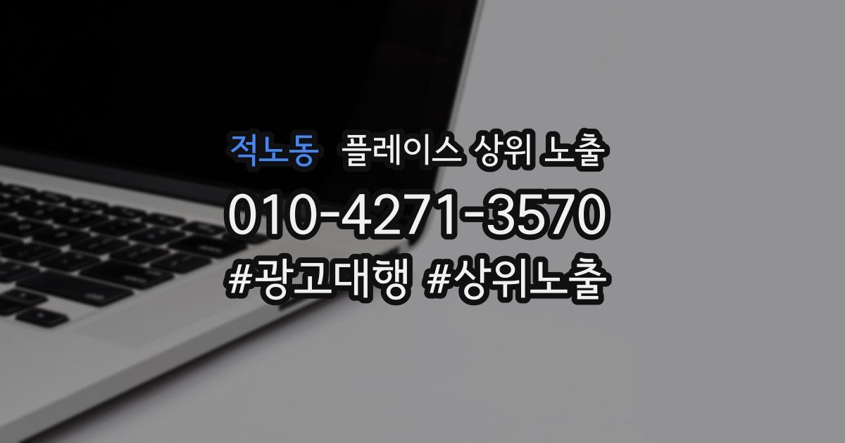적노동 플레이스 상위 노출