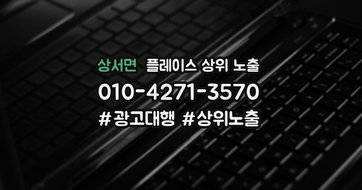 상서면 플레이스 상위 노출