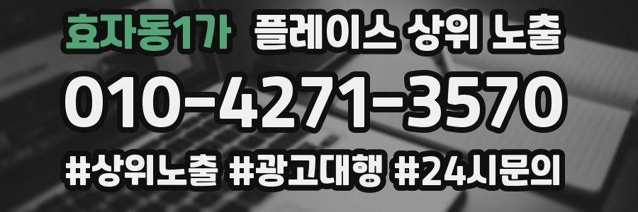 효자동1가 플레이스 상위 노출