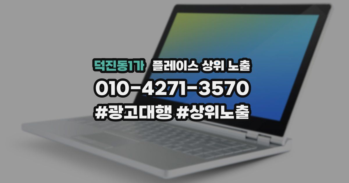 덕진동1가 플레이스 상위 노출