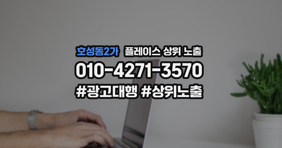 호성동2가 플레이스 상위 노출