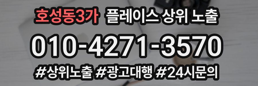 호성동3가 플레이스 상위 노출
