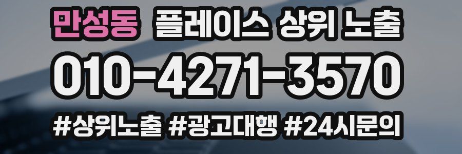 만성동 플레이스 상위 노출