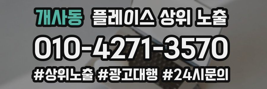 개사동 플레이스 상위 노출