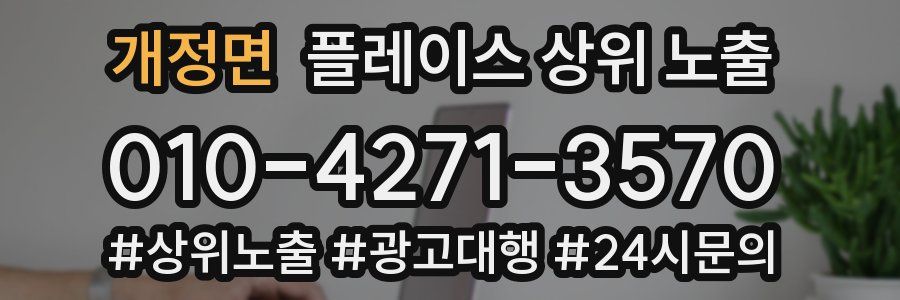 개정면 플레이스 상위 노출