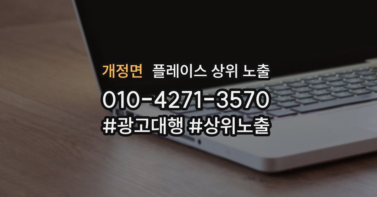 개정면 플레이스 상위 노출