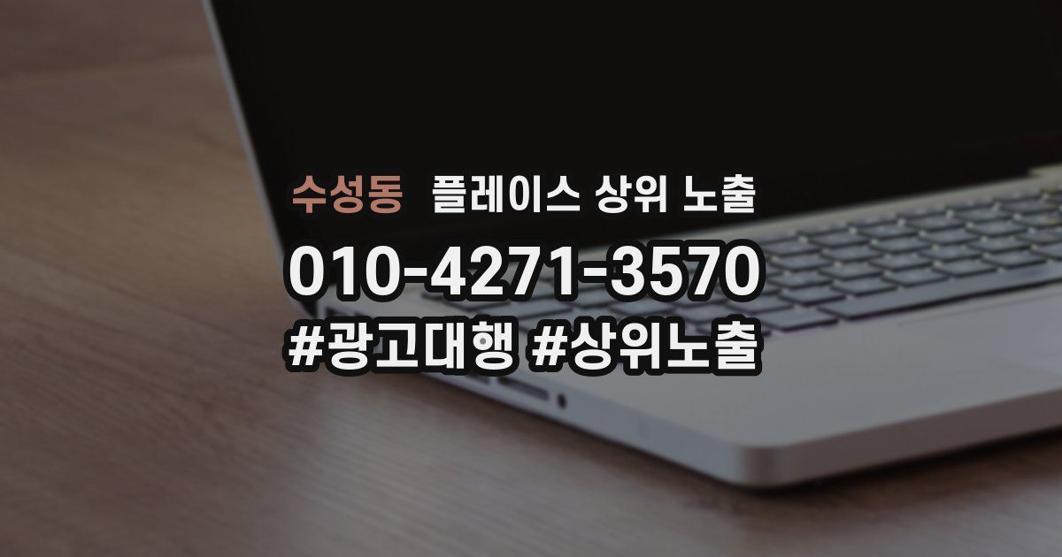 수성동 플레이스 상위 노출
