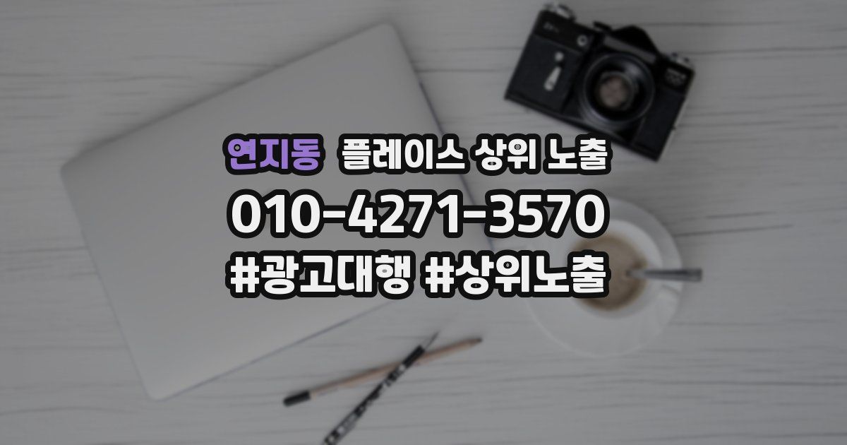 연지동 플레이스 상위 노출