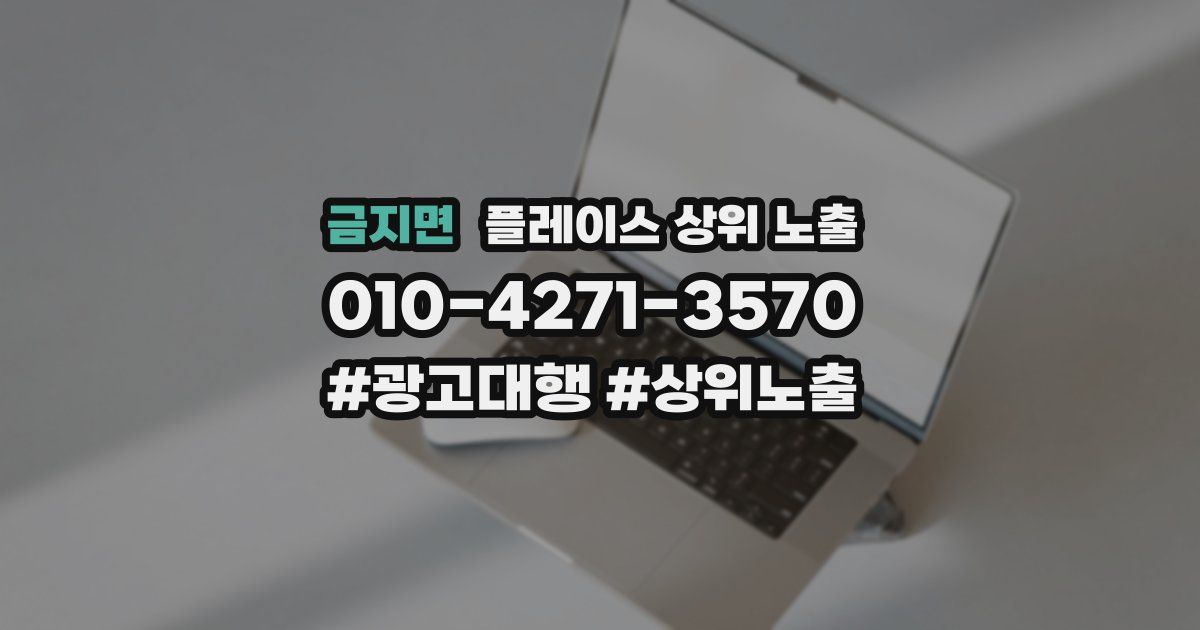 금지면 플레이스 상위 노출