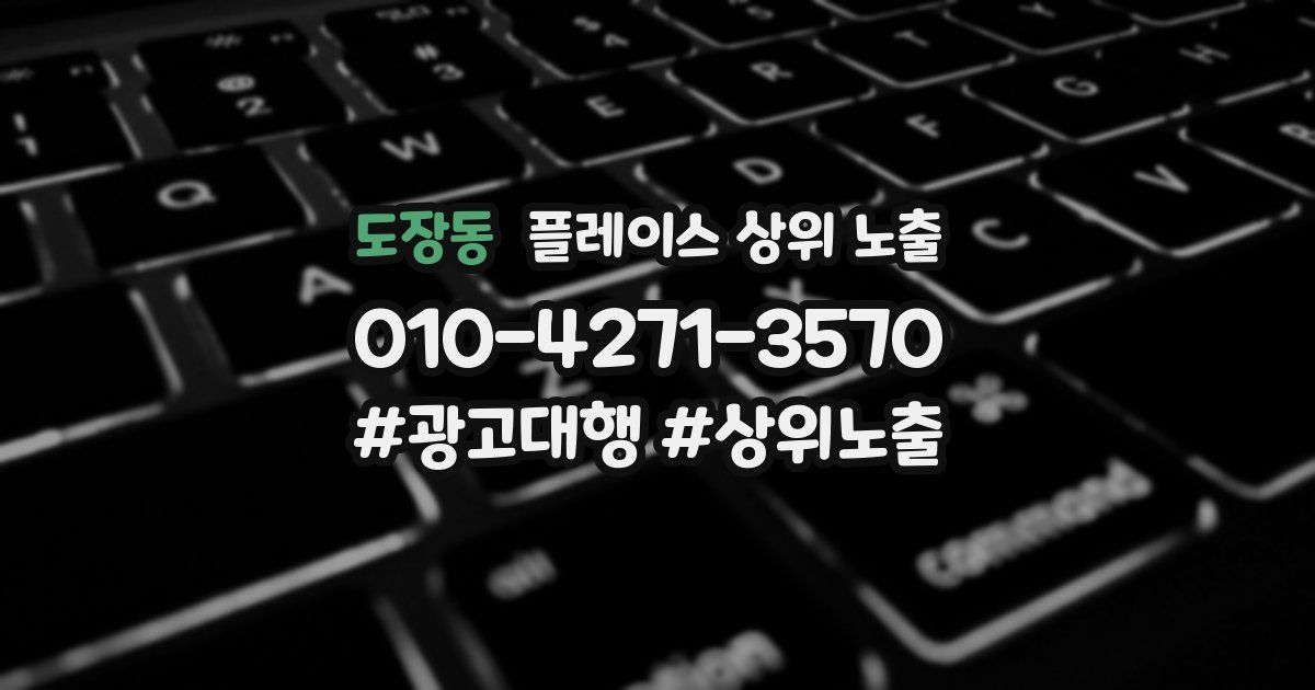 도장동 플레이스 상위 노출