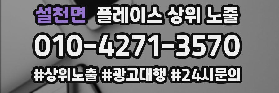 설천면 플레이스 상위 노출