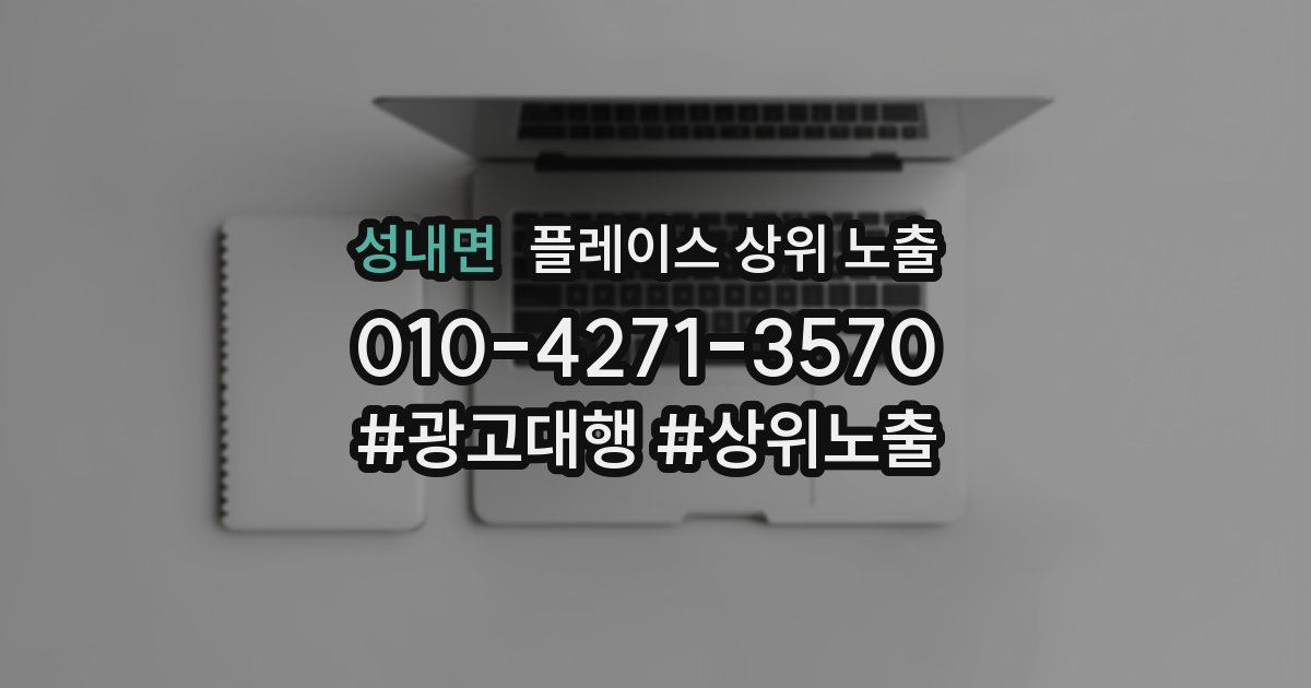 성내면 플레이스 상위 노출