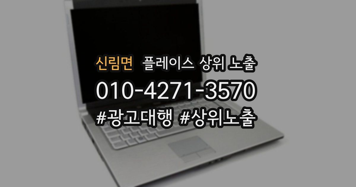 신림면 플레이스 상위 노출