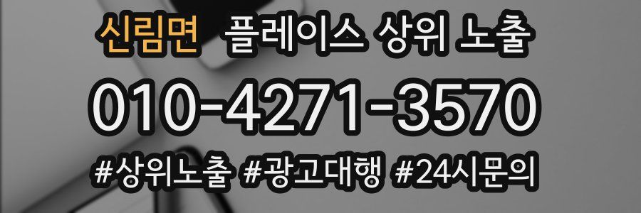 신림면 플레이스 상위 노출