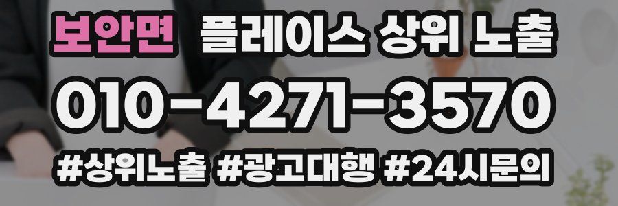 보안면 플레이스 상위 노출