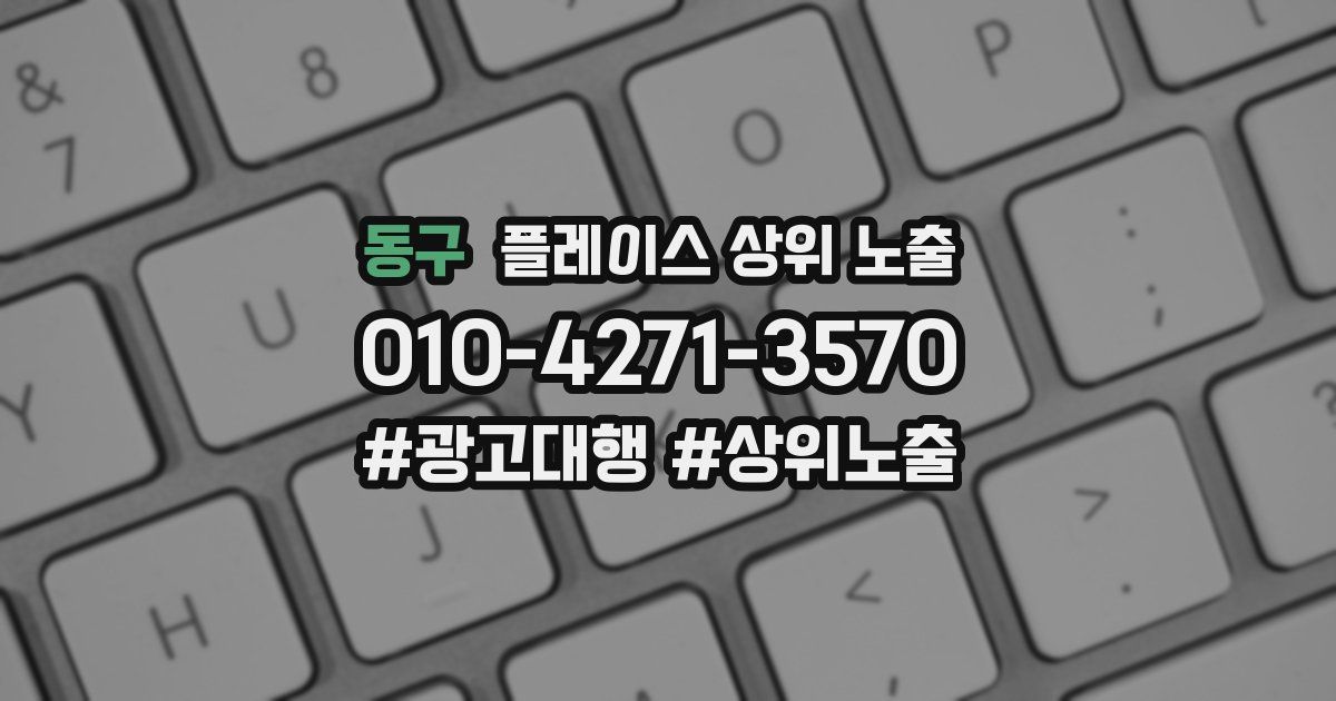 동구 플레이스 상위 노출