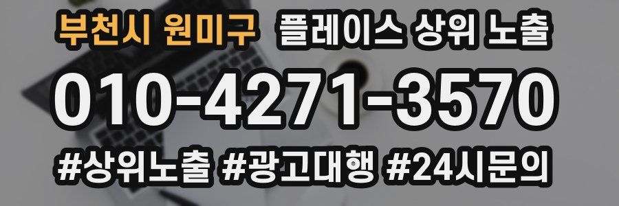 부천시 원미구 플레이스 상위 노출