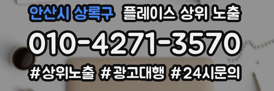 안산시 상록구 플레이스 상위 노출
