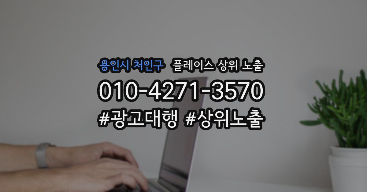 용인시 처인구 플레이스 상위 노출