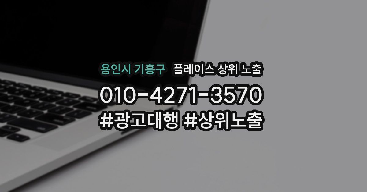 용인시 기흥구 플레이스 상위 노출