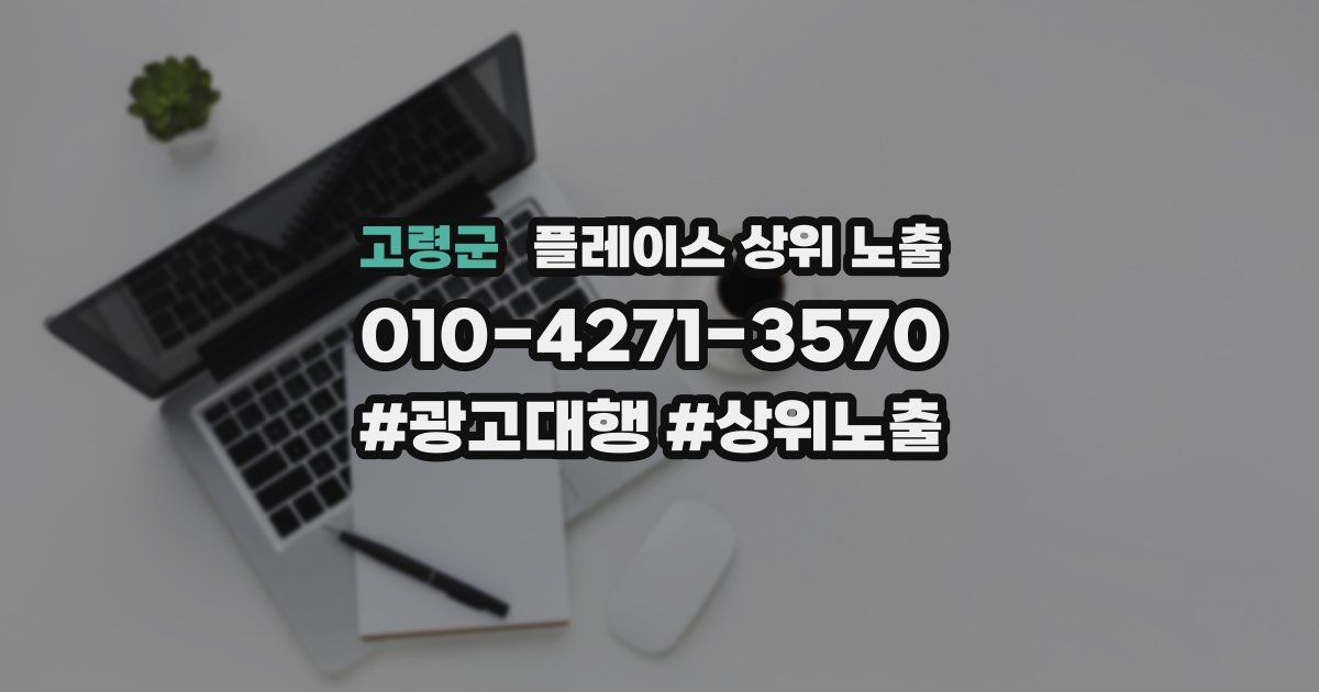 고령군 플레이스 상위 노출