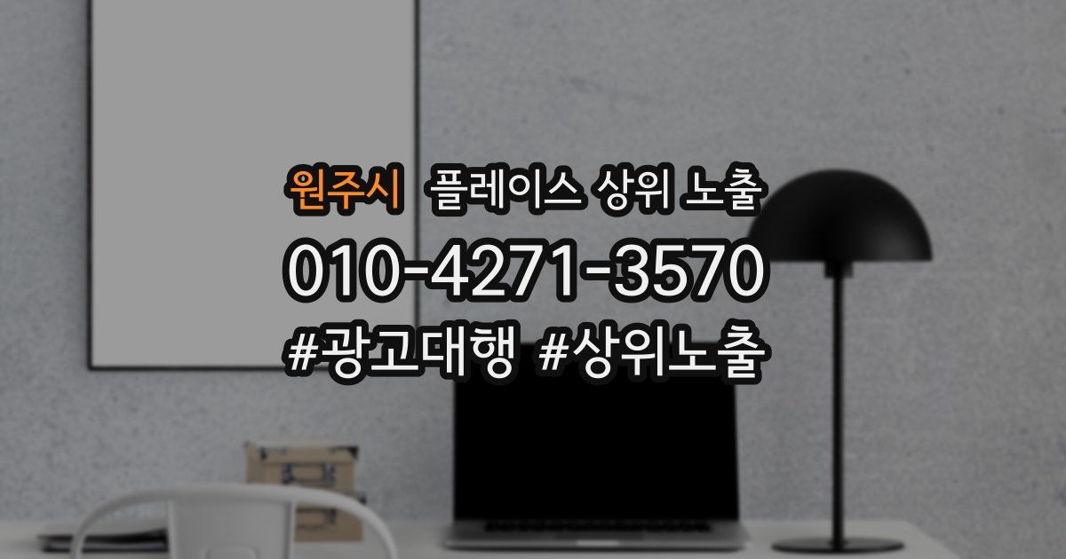 원주시 플레이스 상위 노출