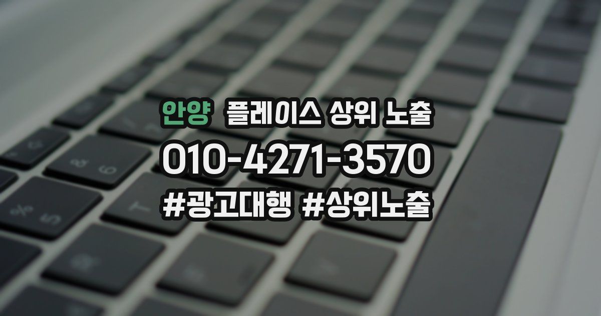 안양 플레이스 상위 노출