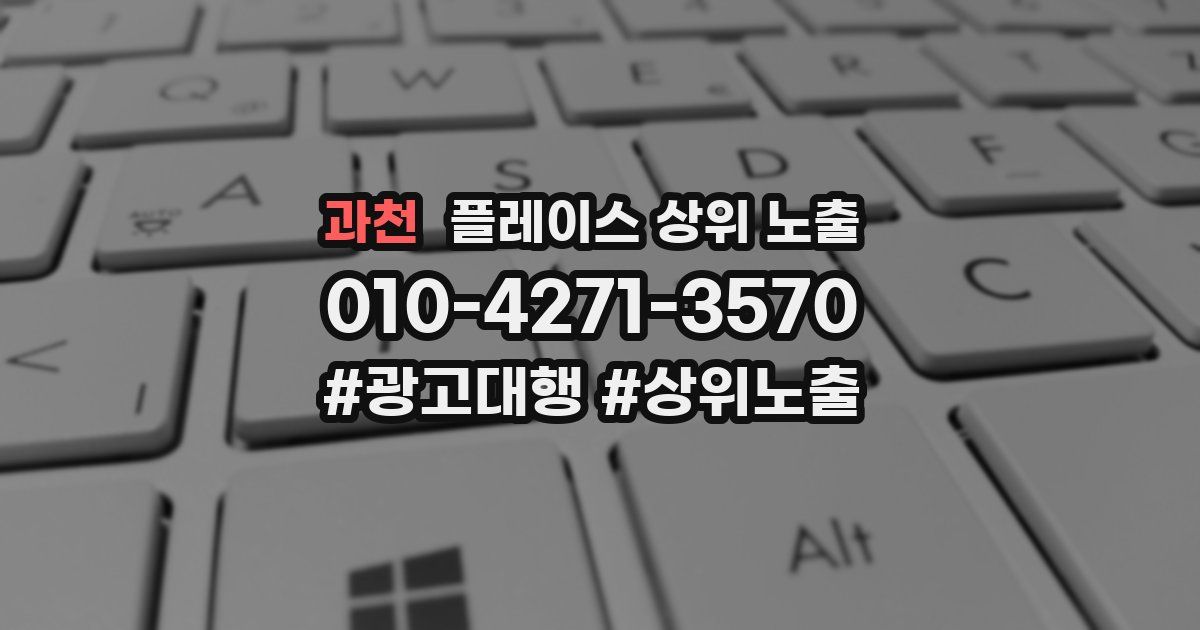 과천 플레이스 상위 노출