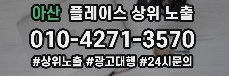 아산 플레이스 상위 노출