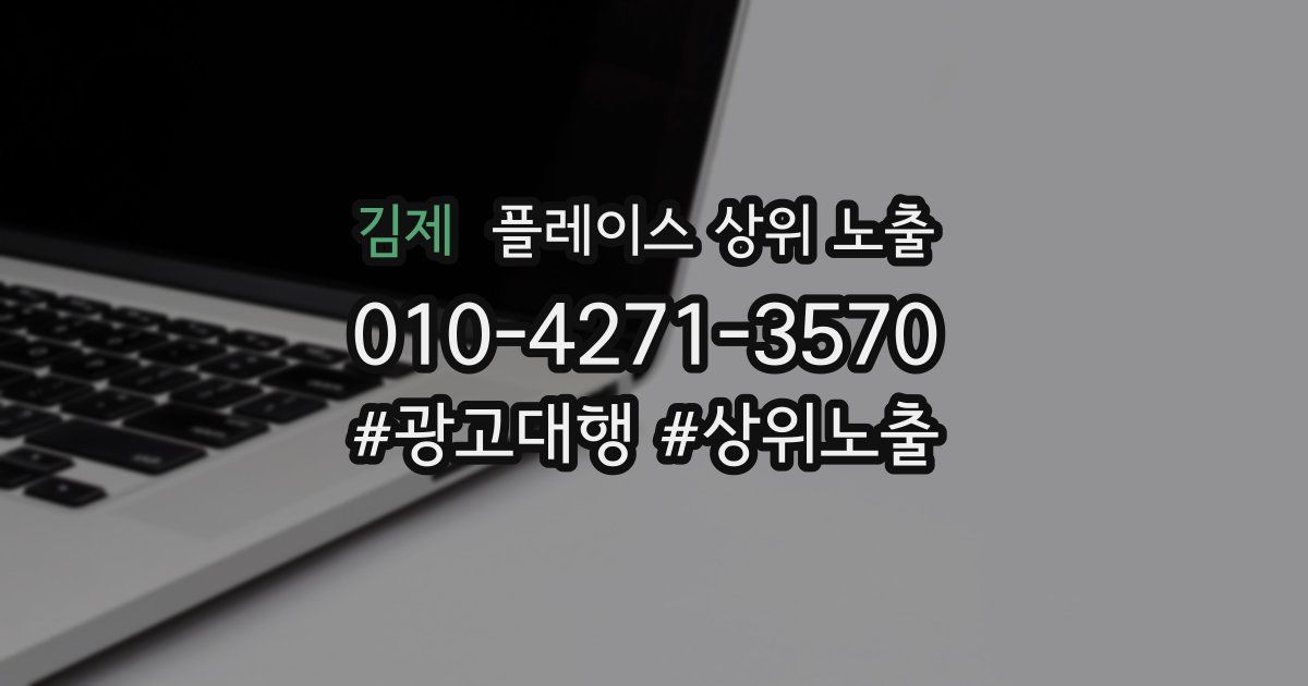 김제 플레이스 상위 노출
