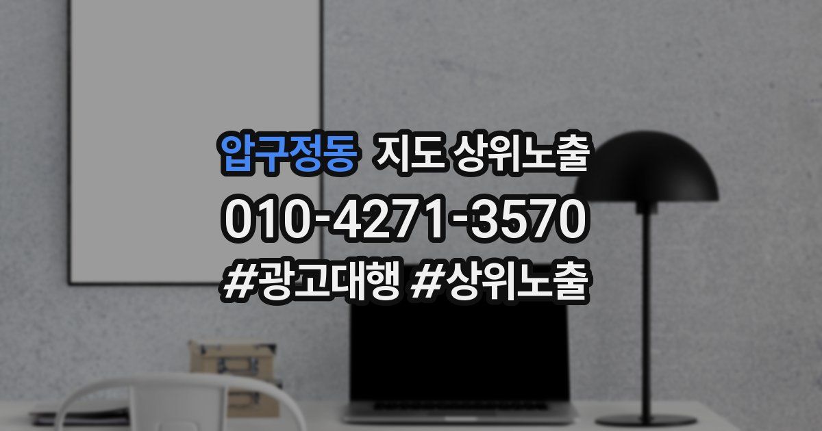 압구정동 지도 상위 노출