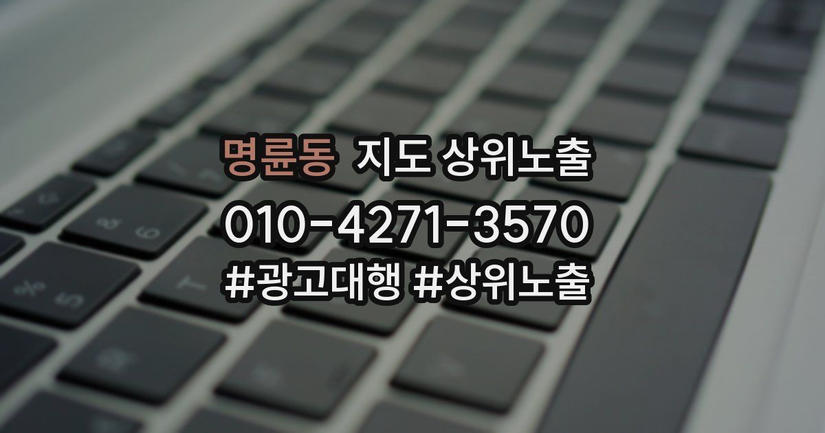 명륜동 지도 상위 노출