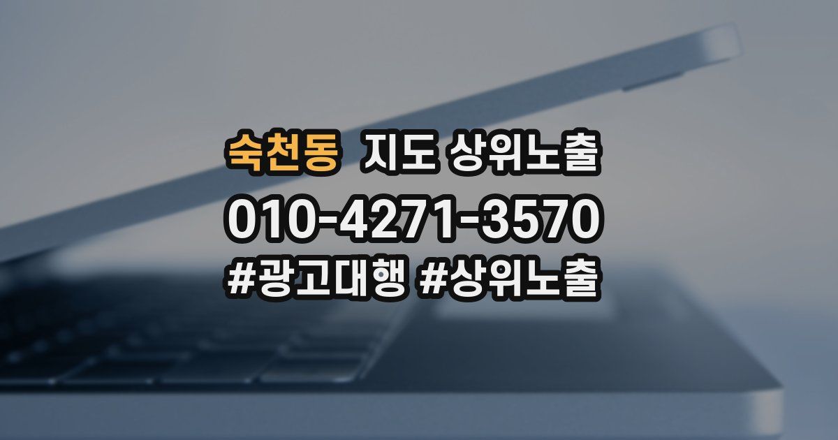 숙천동 지도 상위 노출