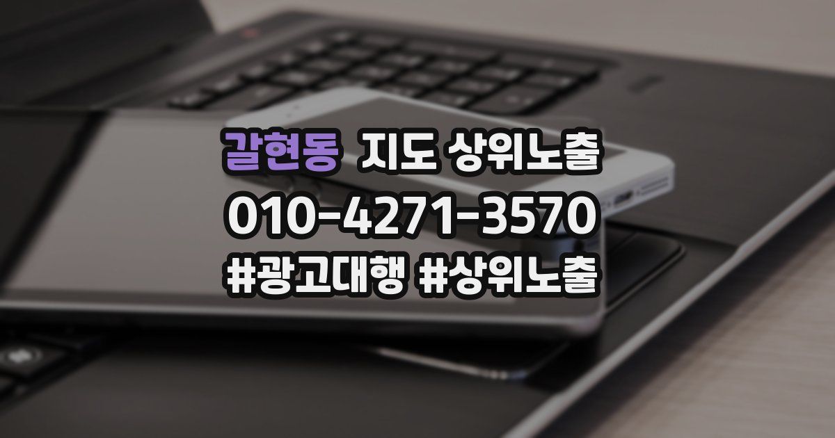 갈현동 지도 상위 노출