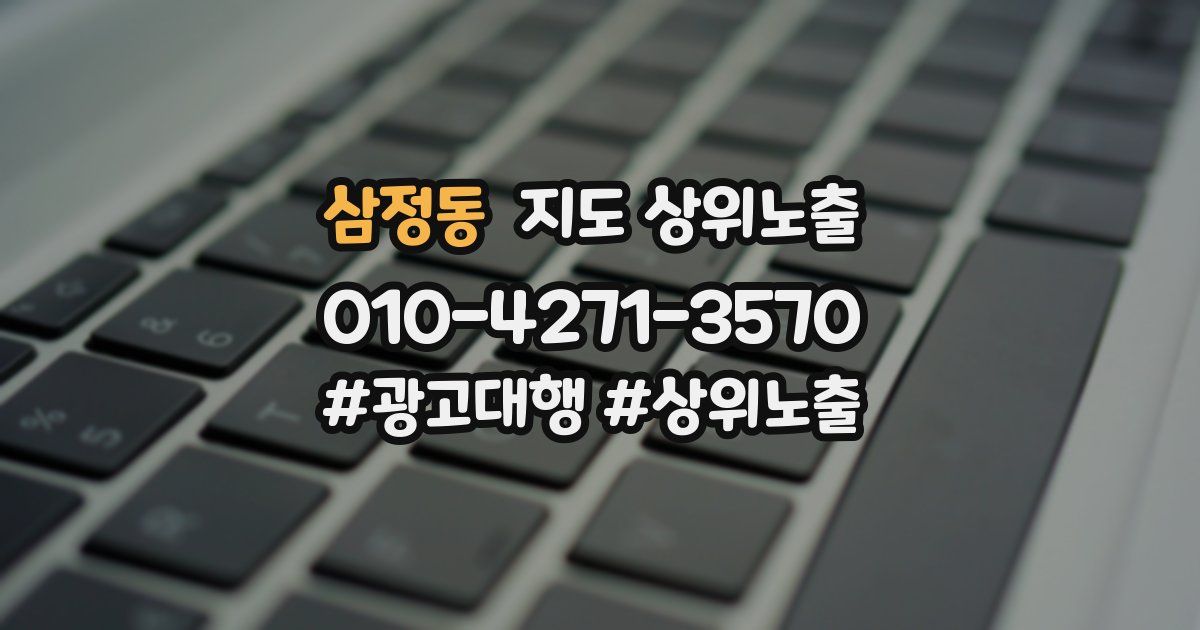 삼정동 지도 상위 노출