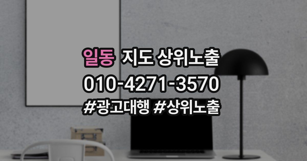 일동 지도 상위 노출