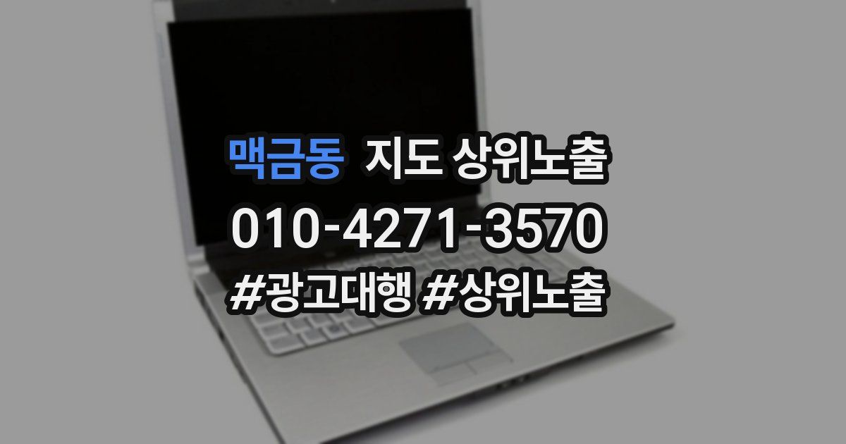 맥금동 지도 상위 노출