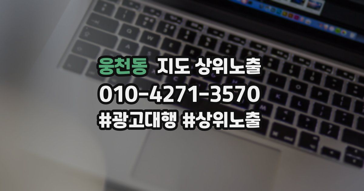 웅천동 지도 상위 노출