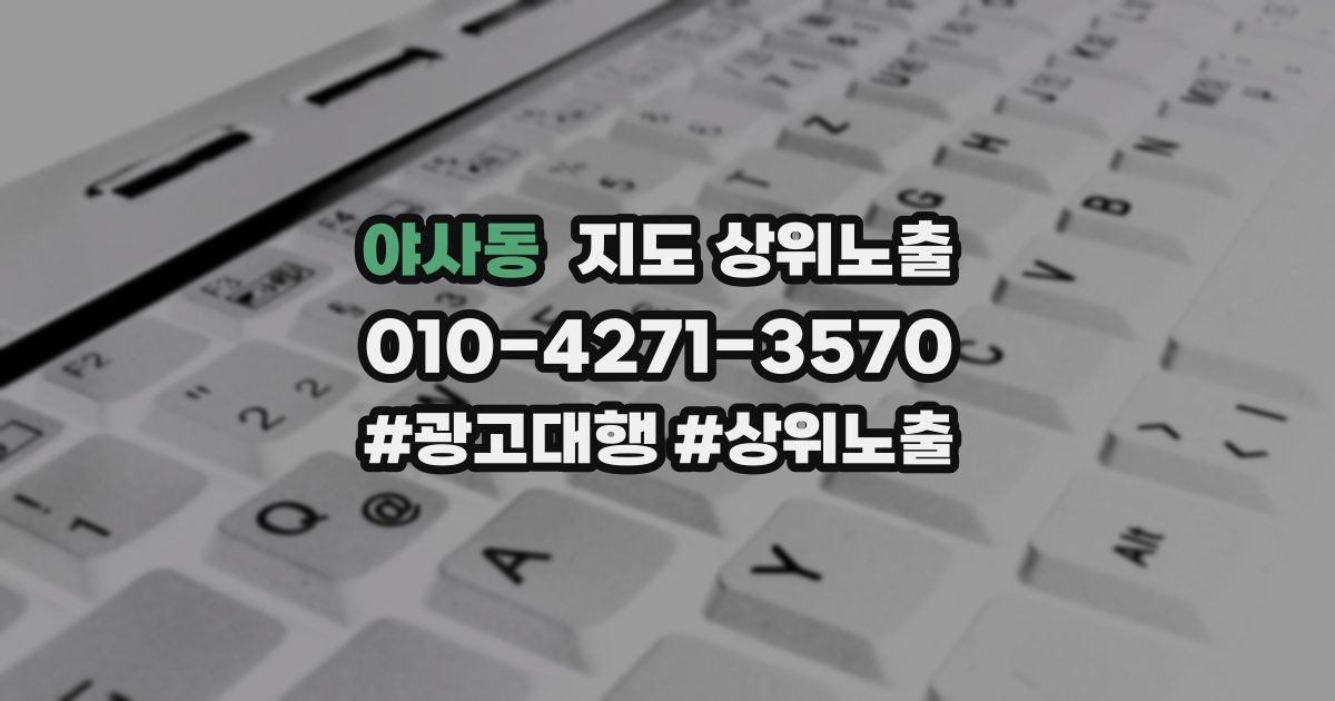 야사동 지도 상위 노출