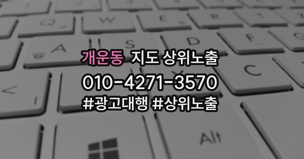개운동 지도 상위 노출