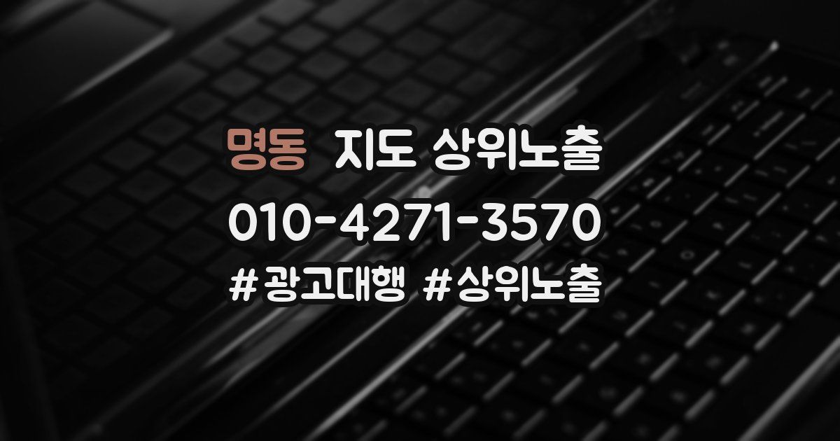명동 지도 상위 노출