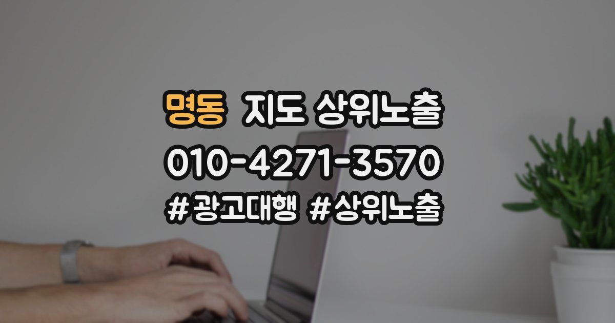 명동 지도 상위 노출