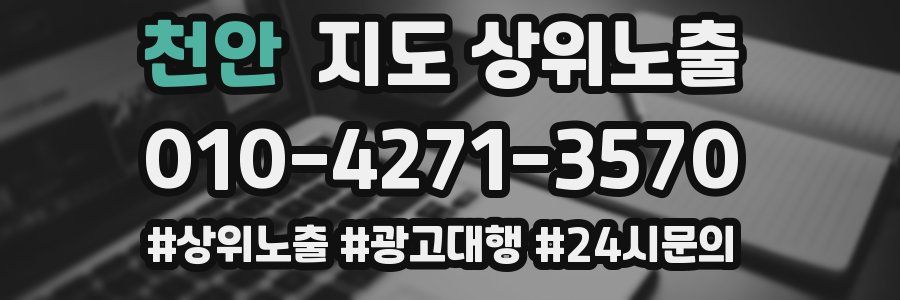 천안 지도 상위 노출