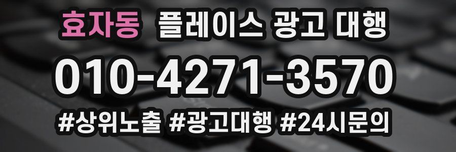 효자동 플레이스 광고 대행