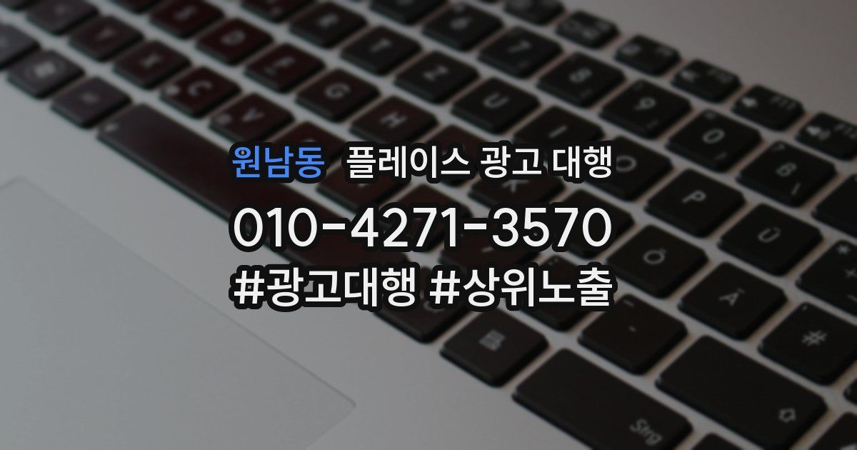 원남동 플레이스 광고 대행