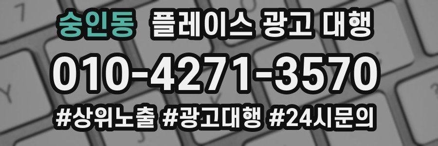 숭인동 플레이스 광고 대행
